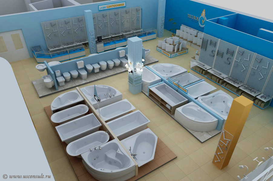 Дизайн магазина сантехники «Теплое море»